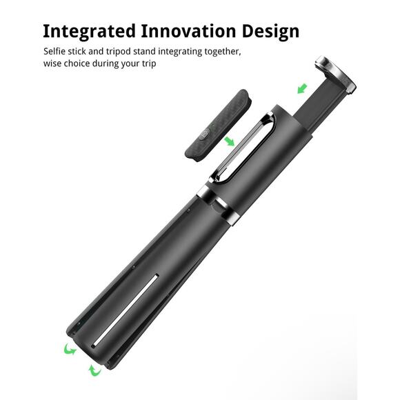 Selfie Stick Tripod, Extendable Aluminum Bluetooth Selfie Stick with Remote - Picture 2 of 7